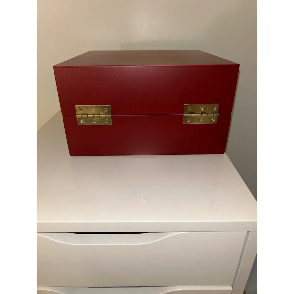 United States Collector Pins Wood Display Case Mahogany Velvet Lining Drawer